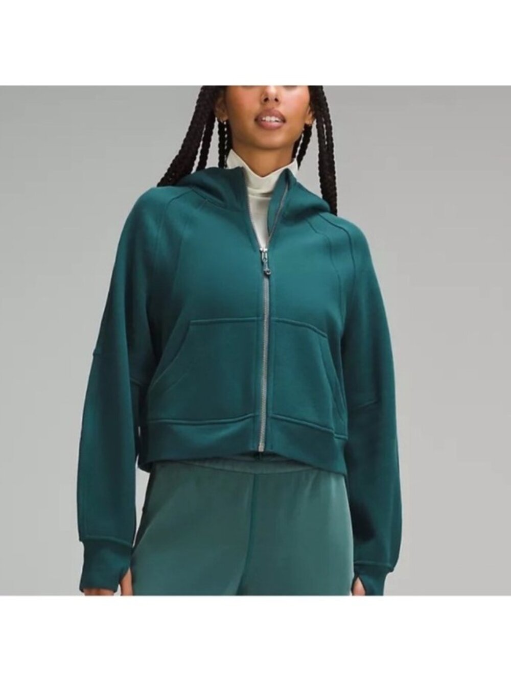NWT ๐ Lululemon Scuba Oversized Storm Teal Full Zip Hoodie XS / S - Picture 1 of 6